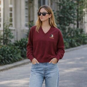 Vintage FSU Seminoles Sweater M USA 90s Florida State Knit Cotton NCAA Football